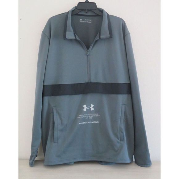 Under Armour 1357084 Men Sz 2XL Pitch Gray Armour Fleece Storm 1/2 Zip Pullover - Picture 3 of 5